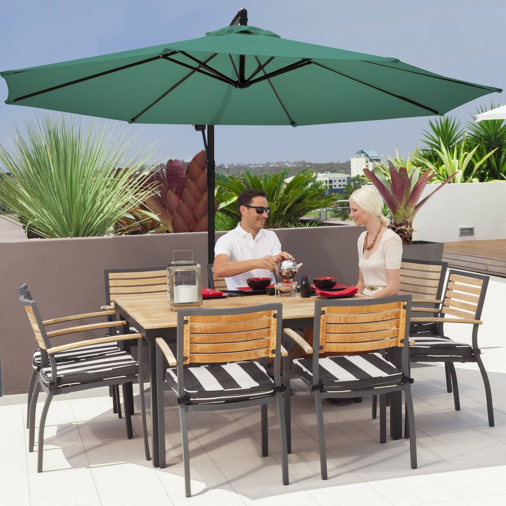 Nuu Garden 8' x 10' Outdoor Banana Cantilever Umbrella Green
