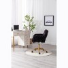 TiramisuBest Modern Black Faux Fur Makeup Vanity Chair, Metal Frame, Adjustable Height, Golden Castors - 3 of 4