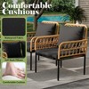 4-Piece Rattan Patio Furniture Set Terrace Hollow Rattan Chair Furniture Set Outdoor Wicker Furnishing with Glass Coffee Table for Patio, Backyard - 3 of 4