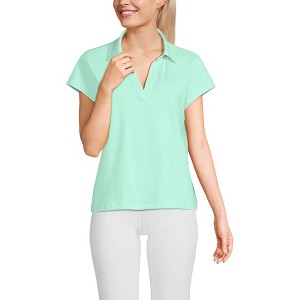 Lands' End Women's Supima Johnny Collar Polo - 1 of 3