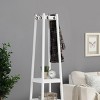 SEVOBAL Coat Rack with 3-Tier Storage Shelves and Silver Hooks for Stylish Entryway or Bedroom, White, 17"*17"*72" - 3 of 4