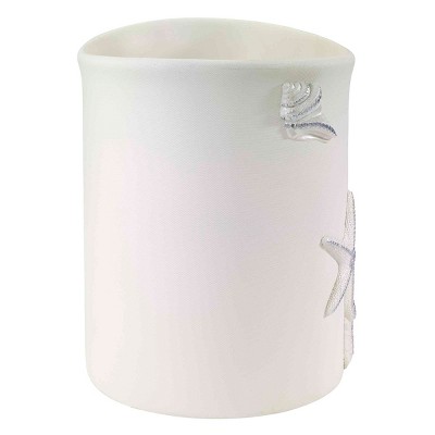 Ivory and Silver Seashell Decorative Plastic Wastebasket