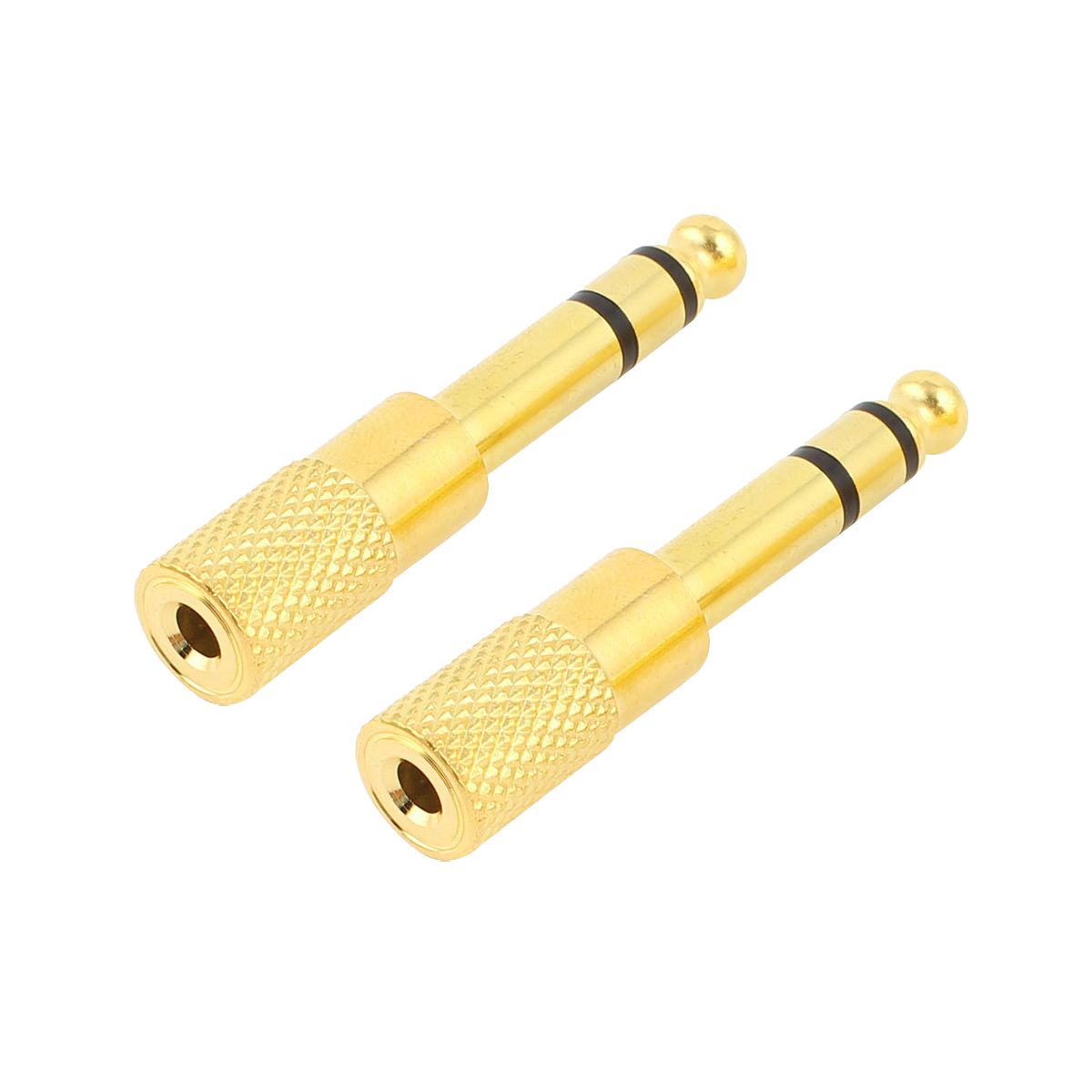 Unique Bargains Metal Gold Tone Black Adapter 2 Pcs - thumbnail 4