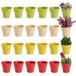 Juvale 24 Pack Tiny Plastic Pots for Plants 1.5 Inch, Mini Planters for Flowers, Succulents, 4 Colors