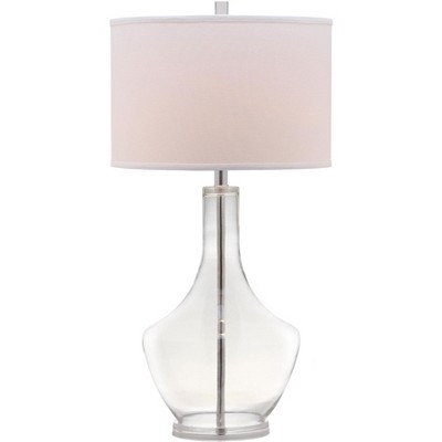 Safavieh 34.5 Inch Clear Glass Table Lamp with White Shade