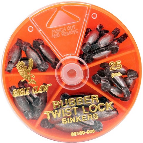 Eagle Claw Rubber Core Twist-Lock Sinkers Dial Pack