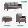 Sonkuki 5-Piece Outdoor Patio Conversation Sofa Set Rattan Wicker Patio Furniture Set with Cushions, Widen Armrest - 2 of 4