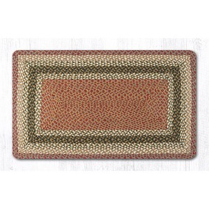 Earth Rugs Olive/ Burgundy/ Gray Oblong Braided Jute Rug – Rustic Farmhouse Handcrafted Accent Rug for Kitchen or Hallway - 1 of 1