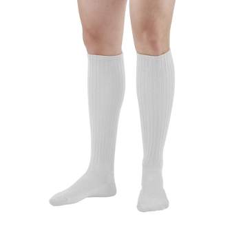 Ames Walker AW Style 180 Adult E-Z Walker Plus Diabetic 8-15 mmHg Compression Knee High Socks White Xlarge
