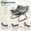 KTMBDW Outdoor Rocking Chair, Patio Egg Rocking Chair, Indoor Rattan Wicker Lounge Chair for Patio, Porch, Garden, Living Room, Gray - 3 of 4