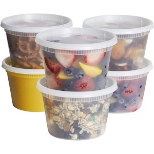 Plastic Deli Disposable Food Storage Containers with Airtight Lids for Slime, Leftovers, & Prep - 1 of 4