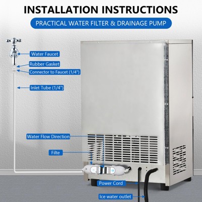 1 Stainless Steel KX Series Commercial Ice Maker Machine - Durable, Efficient, High Capacity, Easy to Clean, Energy Saving