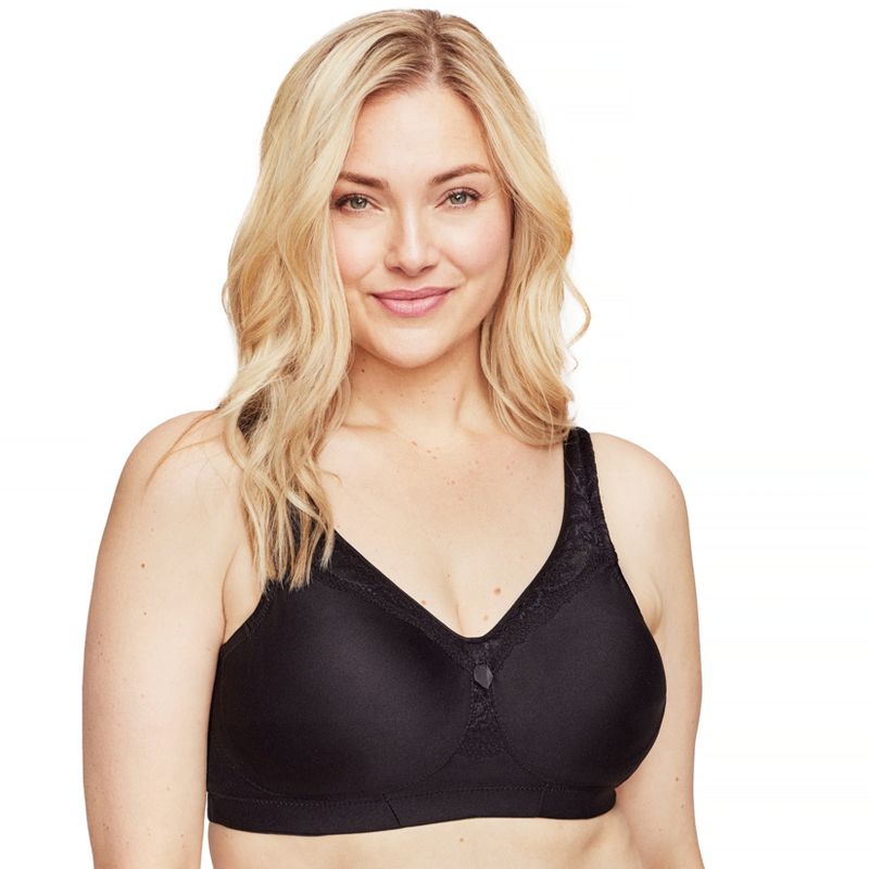Glamorise Womens MagicLift Seamless Firm Support Wirefree Bra 1007 Black, 1 of 5