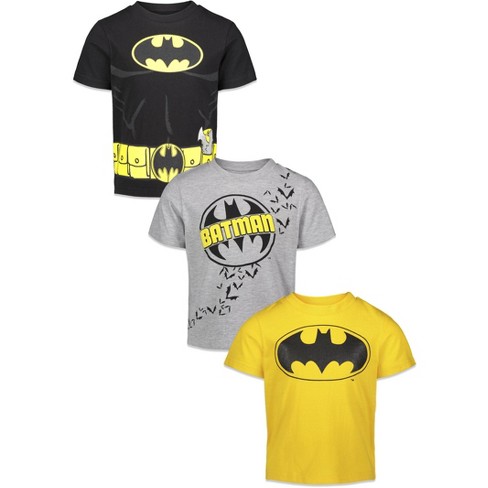 Dc Comics Justice League Batman Toddler Boys 3 Pack T-shirts Yellow / Grey  / Black : Target