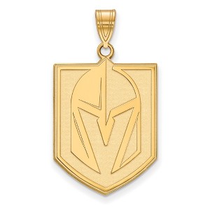 Black Bow Jewelry 14k Yellow Gold Plated Sterling Silver Vegas Golden Knights NHL Extra Large Pendant - 1 of 2