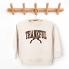 Varsity Thankful Coquette - Toddler Graphic Sweatshirt and Youth Graphic Sweatshirt - 2 of 3