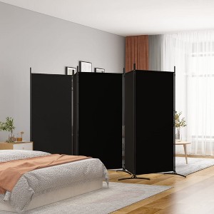 vidaXL 5-Panel Room Divider Black 170.5"x70.9" Fabric - 1 of 4