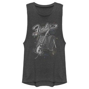 Juniors Womens Fender Celestial Amp Logo Festival Muscle Tee - 1 of 4
