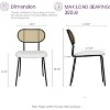 TYBOATLE Dining Chairs Set of 2, Mid-Century Modern Rattan Back Chairs with Black Faux Leather, Metal Legs, Boho Cane Chairs for Dining Room - 3 of 4