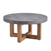 CAVINAS MDF Material Circular Patterned Coffee Table, 31.4-inch Gray Center Table Suitable for Small Spaces and Living Room - 4 of 4