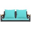 vidaXL Swing Bench with Cushions Black 42.9"x24.4"x15.7" Poly Rattan - 4 of 4