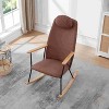 XIYUYEU Teddy Fabric Glider Rocking Chair with High Backrest and Adjustable Headrest Pillow,Upholstered Nursery Rocking Chair for Bedroom - 2 of 4