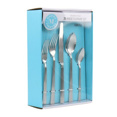 Martha Stewart Carlyle 20 Piece Flatware Set in Silver