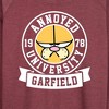 Women's - Garfield - Annoyed University Lightweight French Terry Wide Neck Long Sleeve Shirt - 2 of 4