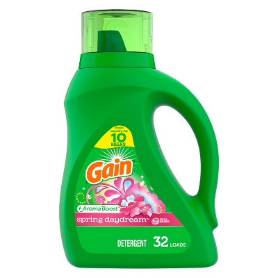 Gain + Aroma Boost Liquid Laundry Detergent, Spring Daydream Scent, 32 Loads, 46 fl oz, HE Compatible