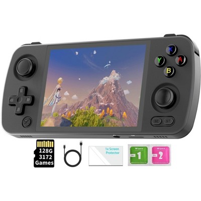 Voacle RG405M Retro Handheld Game Console ,CNC Android 12 System 4.0 Inch IPS Touch Screen with 128G TF Card with 5G WiFi and Bluetooth 5.0 (Black)