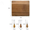Acacia wood cheese board set, gift box included - three-layer deli board, comes with pizza cutter, butter knife and fork, and party/holiday card. - 2 of 3