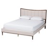 Baxton Studio Nikolai Mid-Century Channel Tufted Beige Fabric and Wenge Brown Wood 4-Piece Queen Bedroom Set - 4 of 4