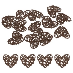 Unique Bargains Heart Shaped Wicker Rattan Decorative DIY Crafts Balls 2.4 Inch 12 Pcs - 1 of 4