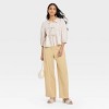 Women's Elbow Sleeve Peplum Tie-Front Blouse - A New Day™ - 3 of 3