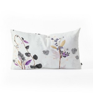 Iveta Abolina Woodland Dream Lumbar Throw Pillow White - Deny Designs: Modern Floral Design, Indoor Use, Polyester Fill - 1 of 3