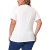 Agnes Orinda Women's Plus Size Basic Casual V Neck Short Sleeve Plain T-shirts - 4 of 4