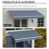 PAGED Retractable Door Awning Water-Resistant Fabric Awning for Door Entrance Aluminum Frame for Gardens, Yard - 2 of 4