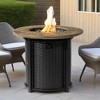 30" Propane Gas Fire Pit Table, 50,000 BTU Round Fire Pit with Imitation Wood Grain Finish for Patio, Deck, Garden, Backyard-- Frevyn - 2 of 4