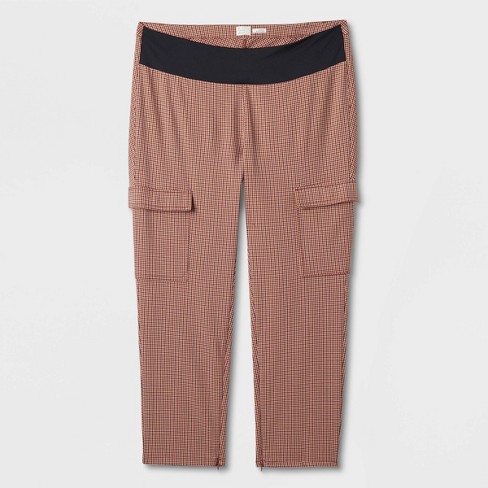 Women's Bi-stretch Skinny Pants - A New Day™ Brown Plaid 4 : Target