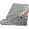 Non Slip Bathtub And Shower Mats 40x16 Extra Long Bath Tub Mat With Suction Cups & Drain Holes - Lux Decor Collection - 2 of 4