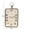 Storied Home Rectangle Metal Hanging Wall Clock with Handle, Antiqued Gold - 2 of 4