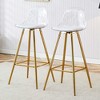 Resenkos Counter Bar Stools, Counter Stool,Bar Chairs with Gold Legs, Small Size Bar Chairs for Dining Room, Kitchen,White - 2 of 4
