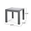 GDFStudio Crested Bay Outdoor Aluminum and Tempered Glass Side Table - 3 of 4