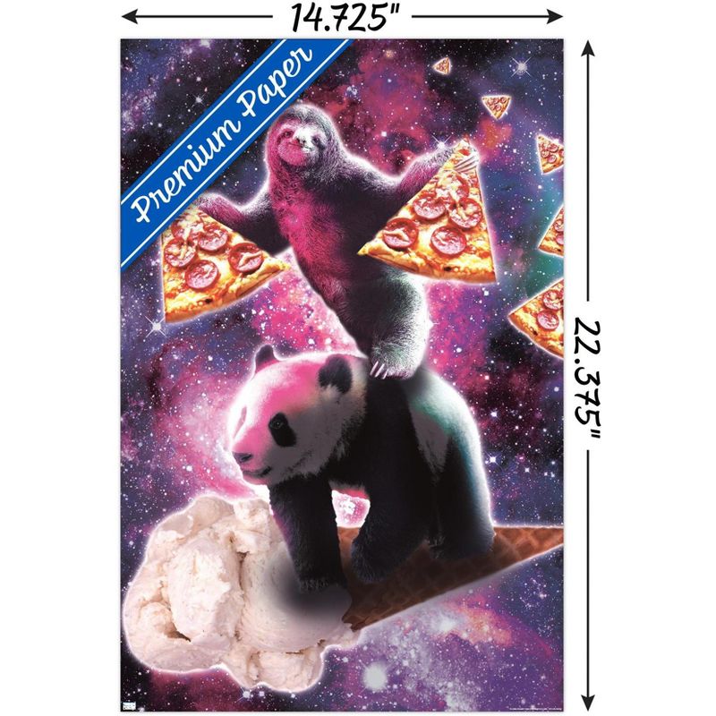 Trends International James Booker - Space Sloth With Pizza Riding Ice Cream Panda Unframed Wall Poster Prints, 3 of 7