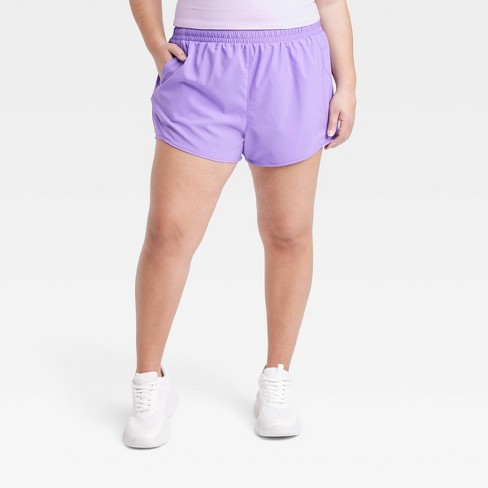 Women's Mid-rise Run Shorts 3 - All In Motion™ Violet 4x : Target