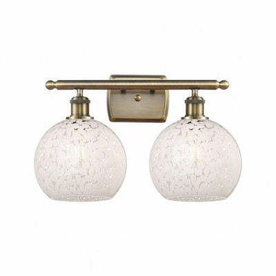 White Mouchette - 2 Light Bath Vanity In Modern Style-11 Inches Tall and 18 Inches Wide