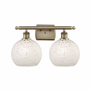 White Mouchette - 2 Light Bath Vanity In Modern Style-11 Inches Tall and 18 Inches Wide - 1 of 1