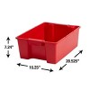 (4 pack) Garage Storage Bin Small Plastic Nesting/Stacking, Red - 2 of 4