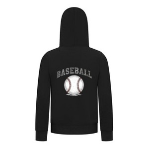 Everyday Kids Baseball Boys Zip Up Hoodie – Classic Sketch Baseball Sweatshirt - 1 of 4
