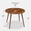 Best Choice Products Round Mid-Century Modern 35.5in Dining Table, Dinette for Home or Kitchen w/Wood Finish Steel Legs - 2 of 4
